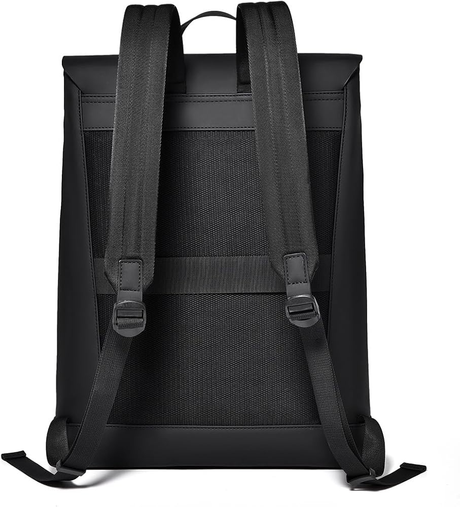 Double Hook Leather 15.6" Laptop Trendy Backpack