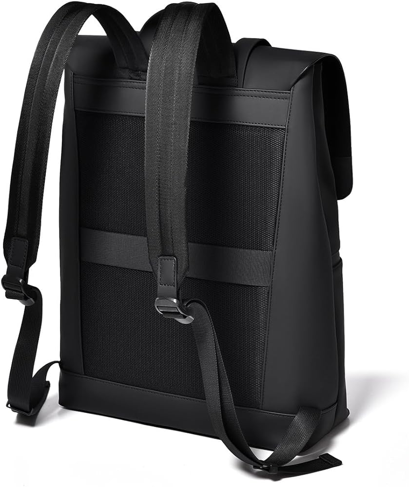 Double Hook Leather 15.6" Laptop Trendy Backpack