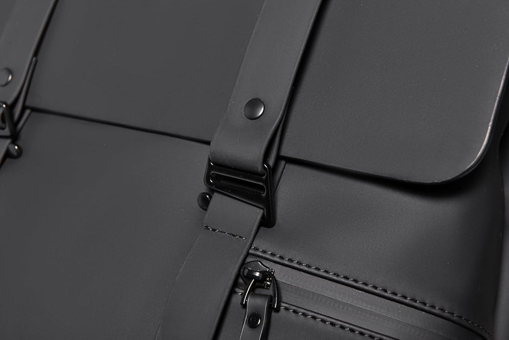 Double Hook Leather 15.6" Laptop Trendy Backpack