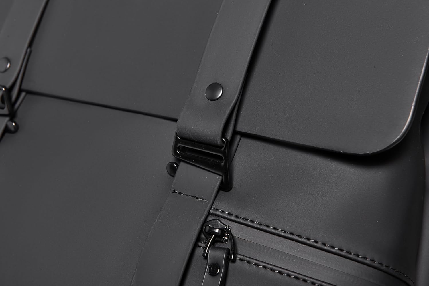 Double Hook Leather 15.6" Laptop Trendy Backpack