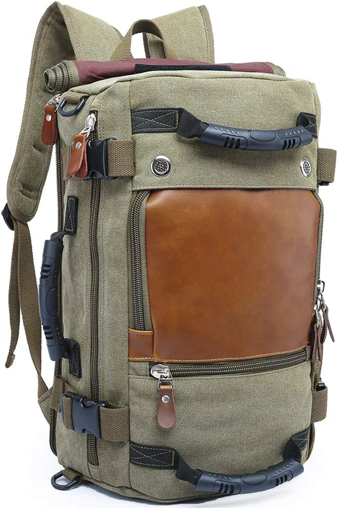 KAKA Vintage Large Capacity Canvas Outdoor Travel Luggage Backpack