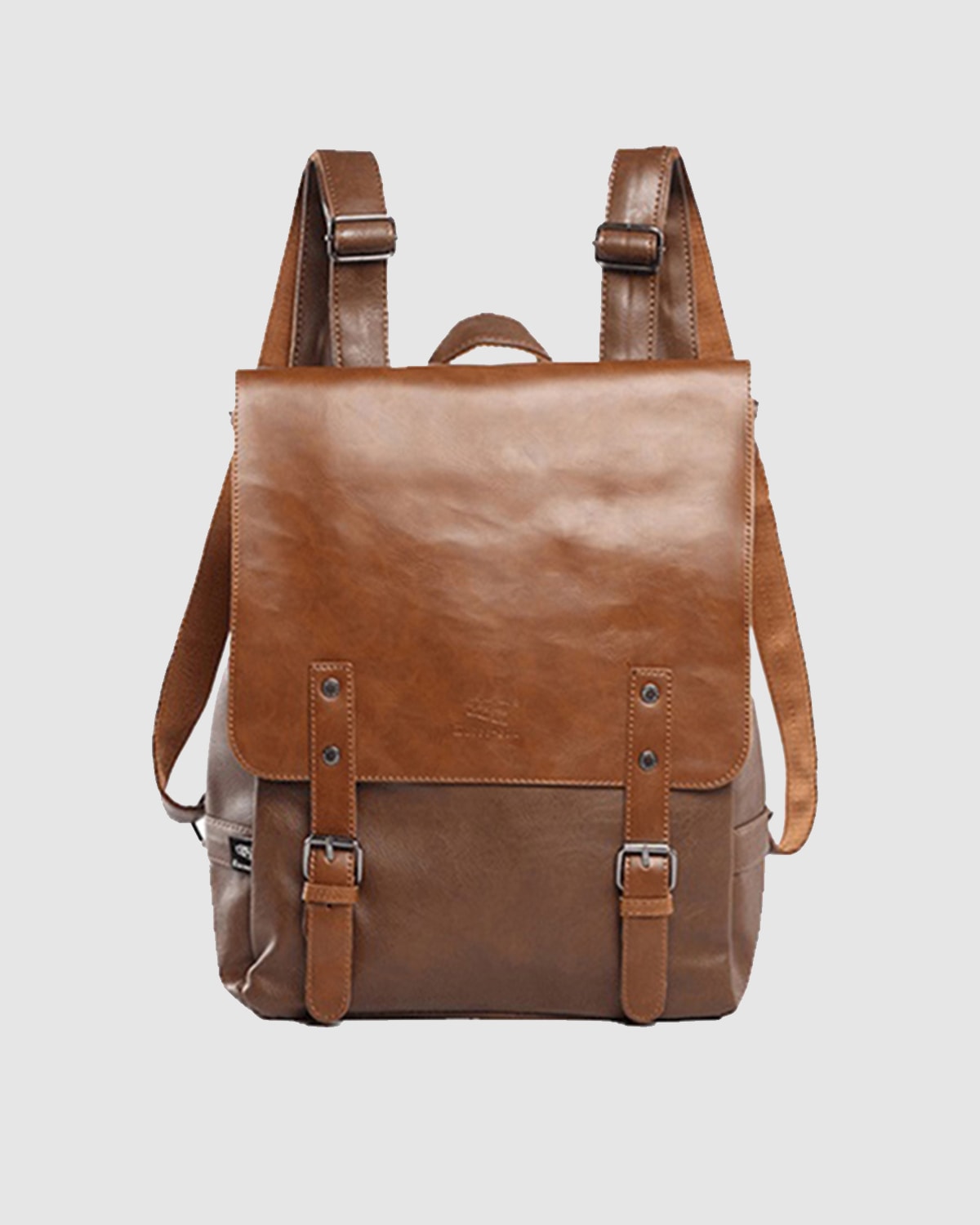 THREE-BOX Classic Chic Old-School Leather Backpack 14" Laptop Backpack