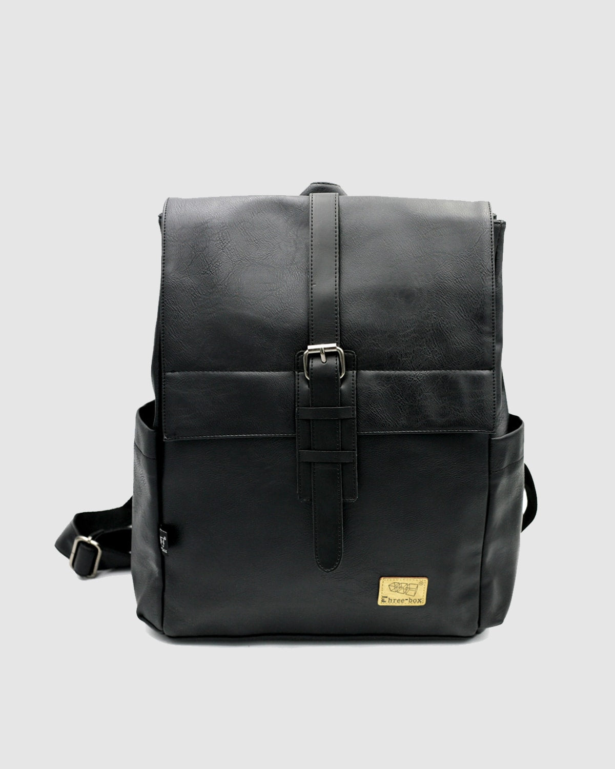 THREE-BOX Classic Style Leather Backpack 14" Laptop Backpack