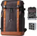 TARION Camera Backpack Professional Photo Leather Backpack - Brown