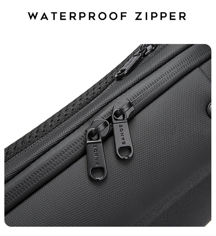 BANGE Waterproof Hard Shell Cross-Body Chest-Bag with USB Charging Port