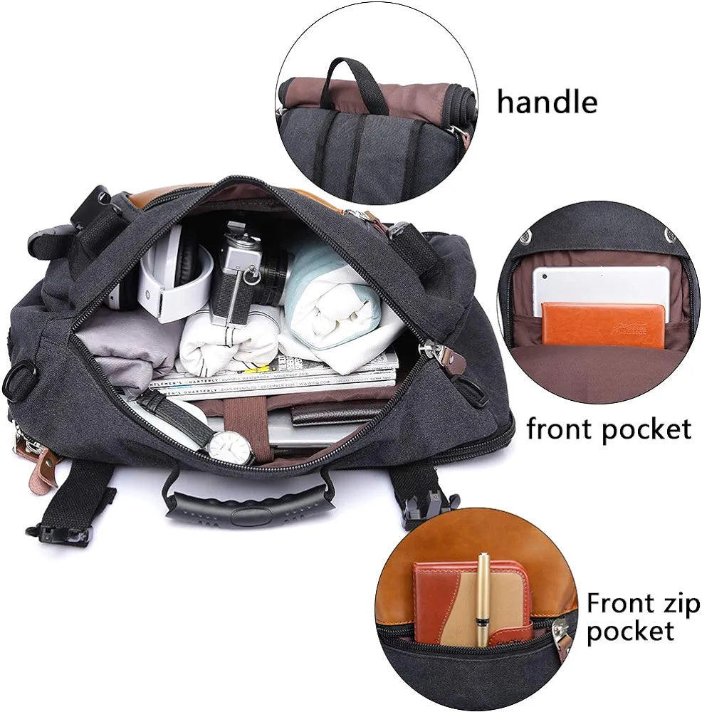 KAKA Vintage Large Capacity Canvas Outdoor Travel Luggage Backpack