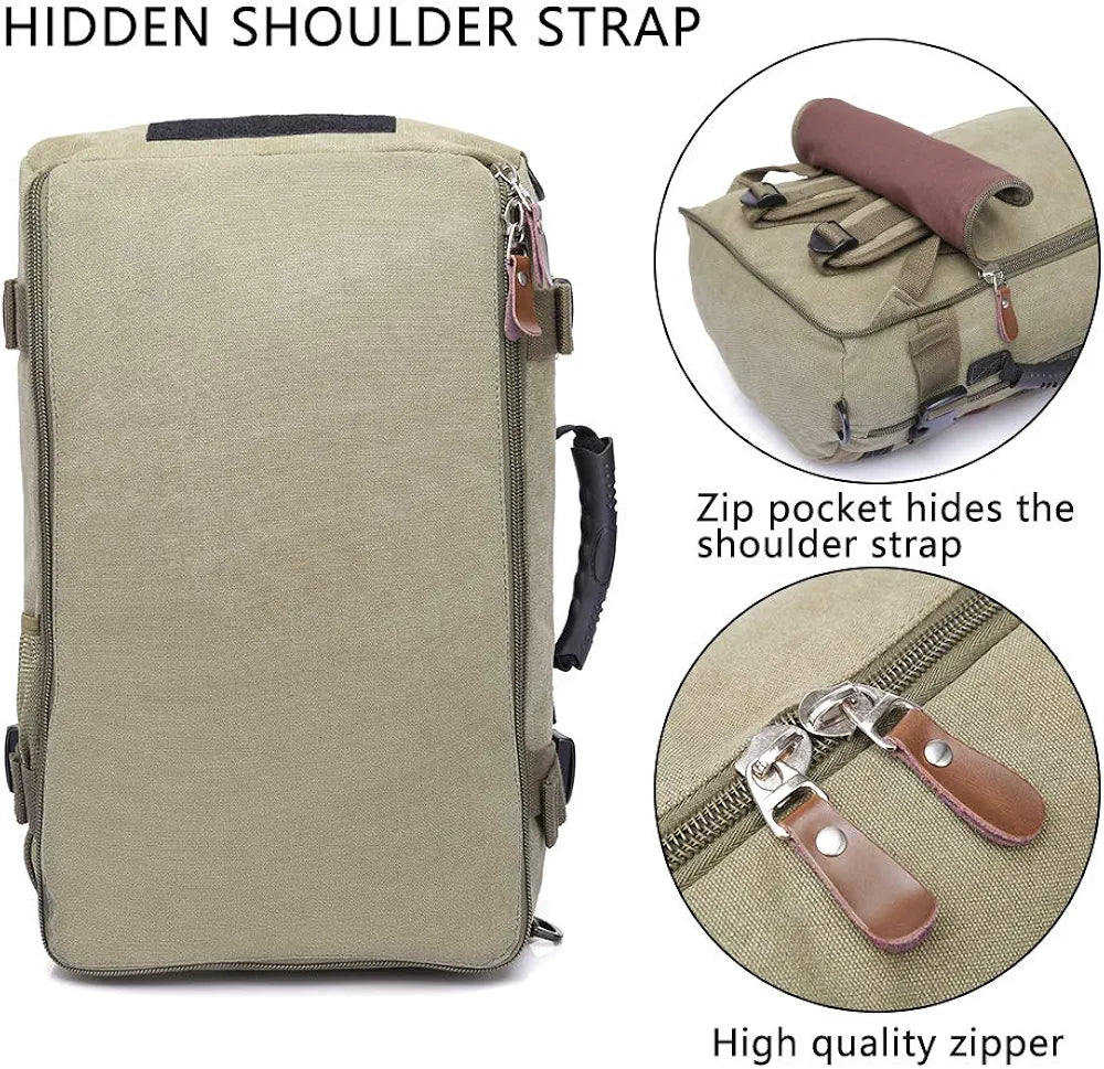 KAKA Vintage Large Capacity Canvas Outdoor Travel Luggage Backpack