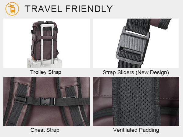 TARION Camera Backpack Professional Photo Leather Backpack - Brown