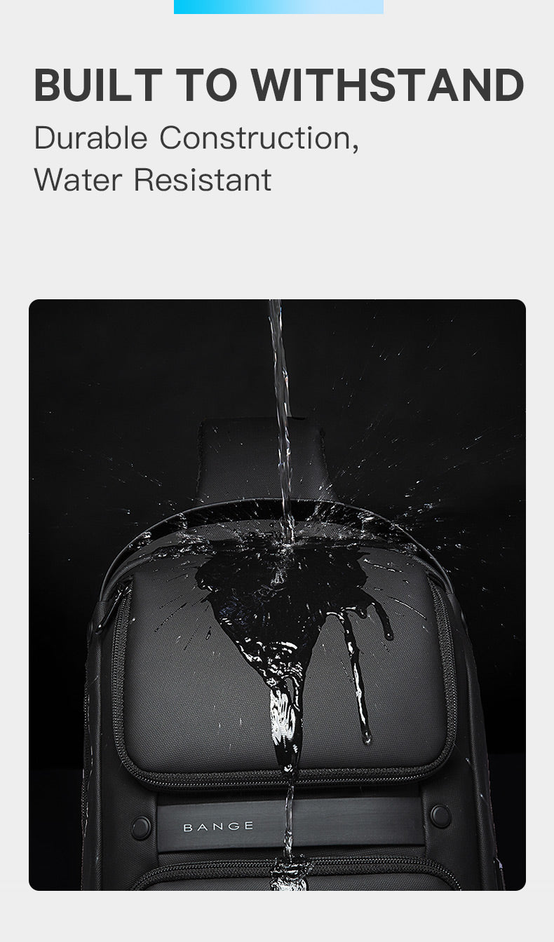 BANGE Waterproof Anti-theft Multifunction Cross-Body Chest-Bag with USB Charging Port