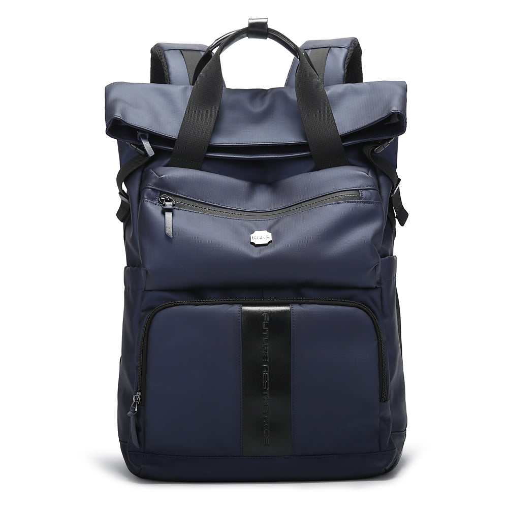 KAKA Roll-Top School Bag Laptop Rucksack Outdoor Travel Unisex Backpack
