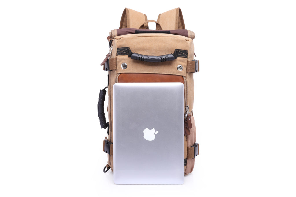 KAKA Vintage Large Capacity Canvas Outdoor Travel Luggage Backpack
