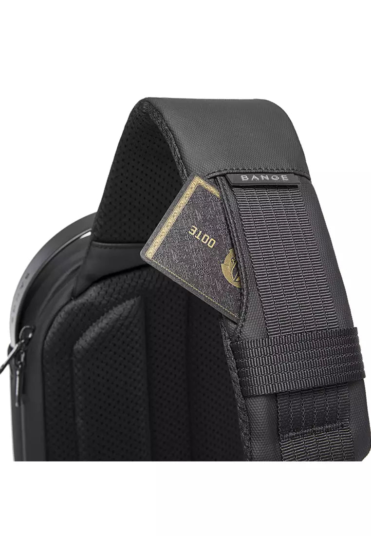 BANGE Waterproof Hard Shell Cross-Body Chest-Bag with USB Charging Port