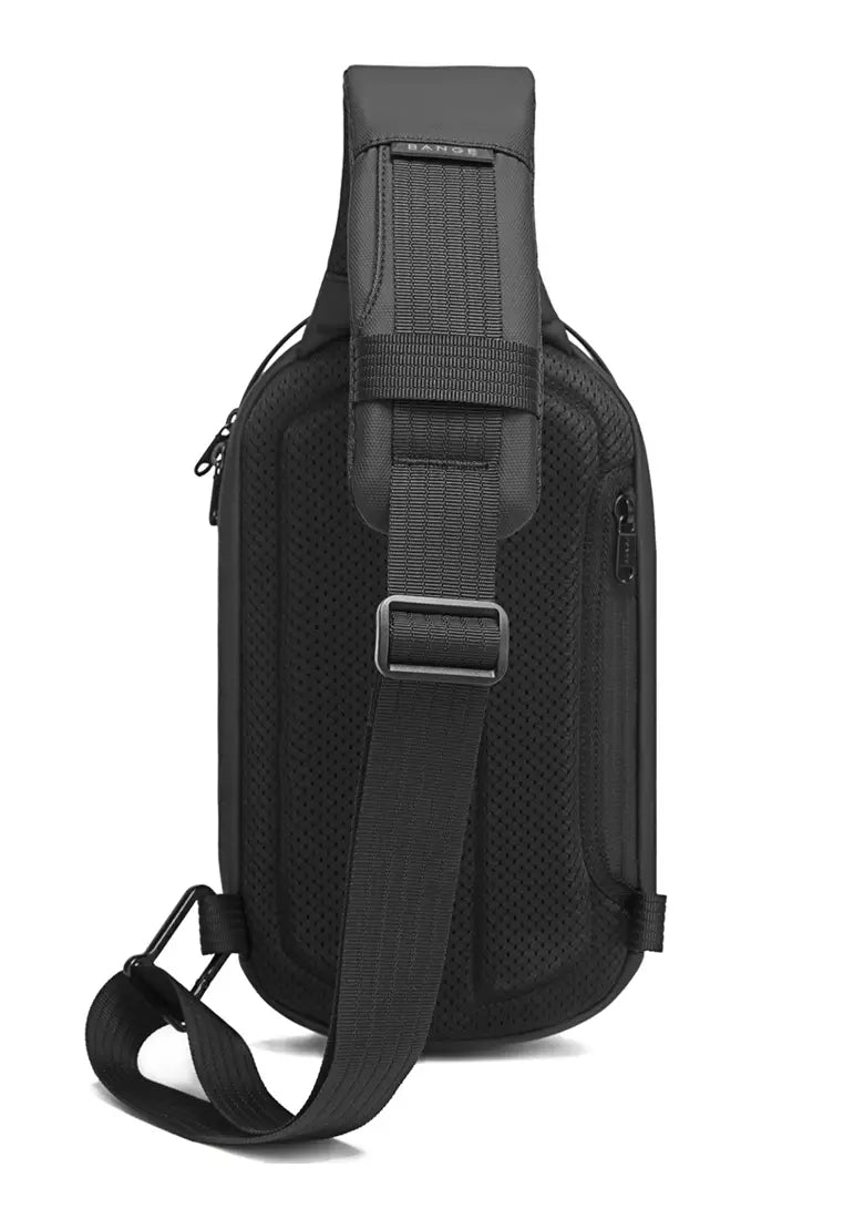 BANGE Waterproof Hard Shell Cross-Body Chest-Bag with USB Charging Port