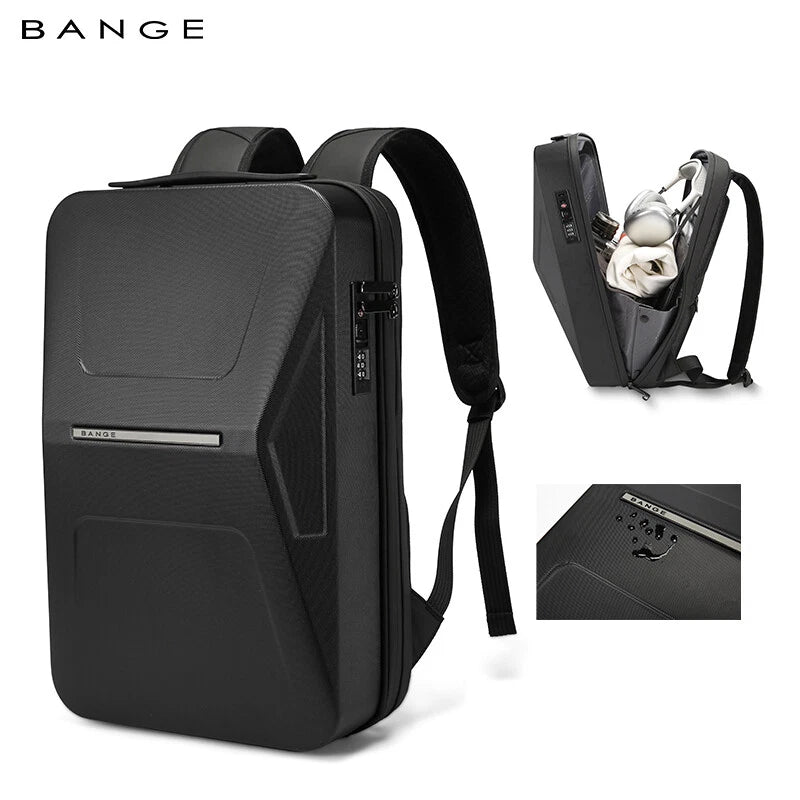 BANGE CYBER PVC Hard-Shell Waterproof TSA Lock Business Backpack
