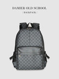 THREE-BOX 15.6" Laptop Damier Classic Old-School Leather Backpack