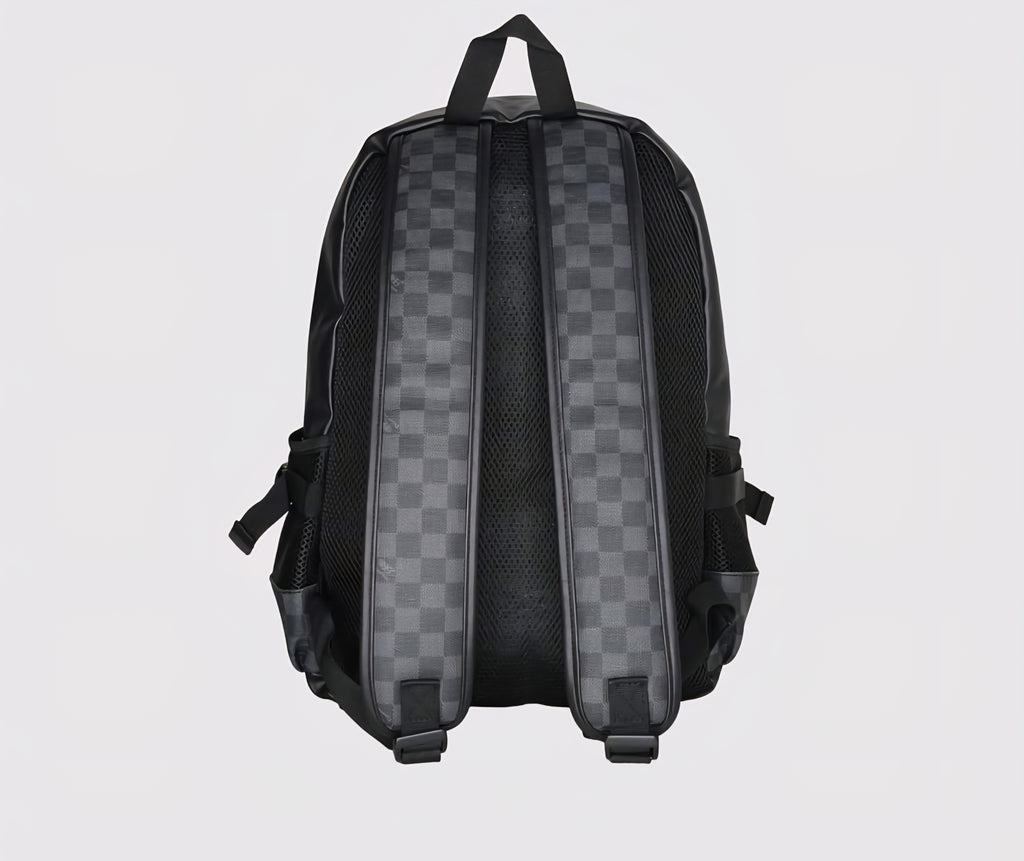 THREE-BOX 15.6" Laptop Damier Classic Old-School Leather Backpack