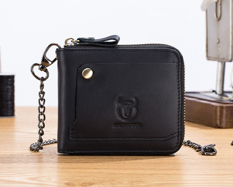BULLCAPTAIN Bi-Fold Wallet Genuine Leather Multi Card Holder Wallet