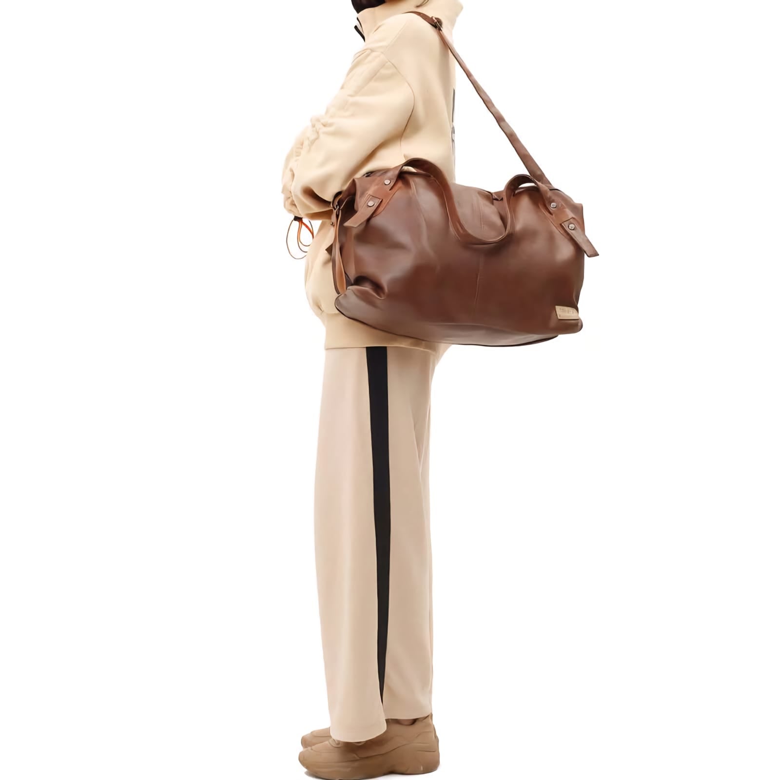THREE-BOX Travel / Gym Bag Classical Fashion Leather Duffle Bag