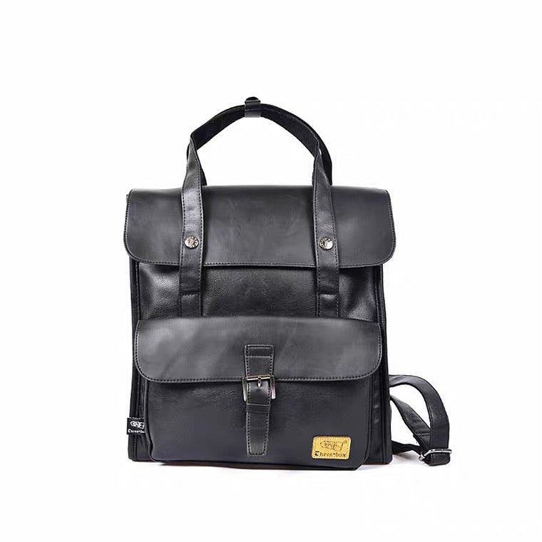 THREE-BOX Saudi Backpack Leather 14" Laptop Backpack