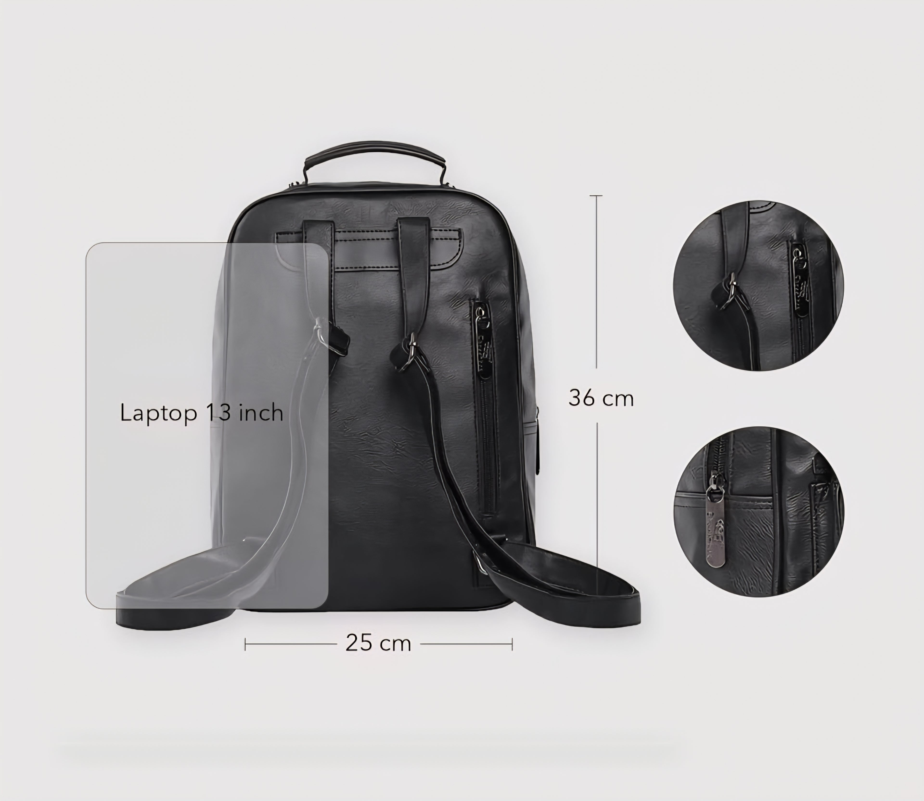 THREE-BOX Classical Fashionable Unisex Leather Mini- Backpack