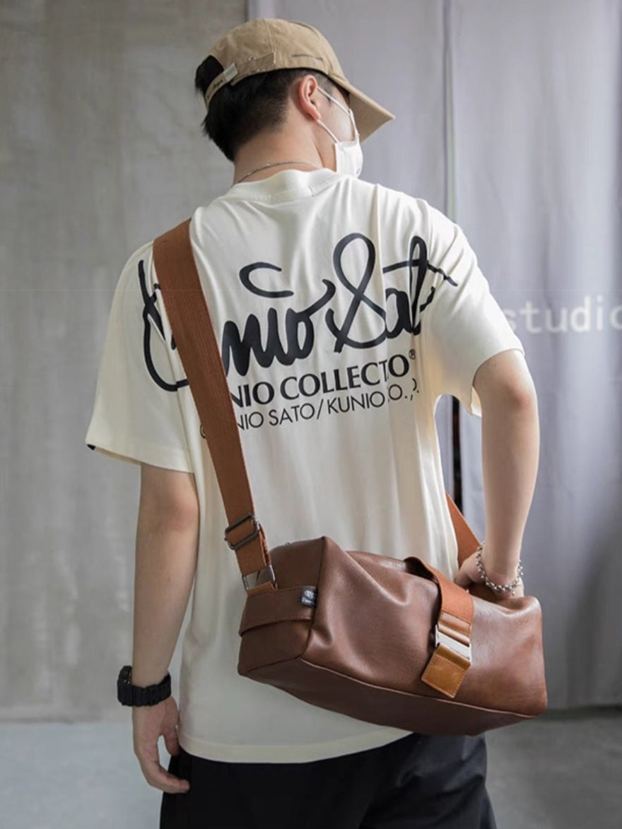 THREE-BOX Cross-Body Bag Leather Shoulder Bag