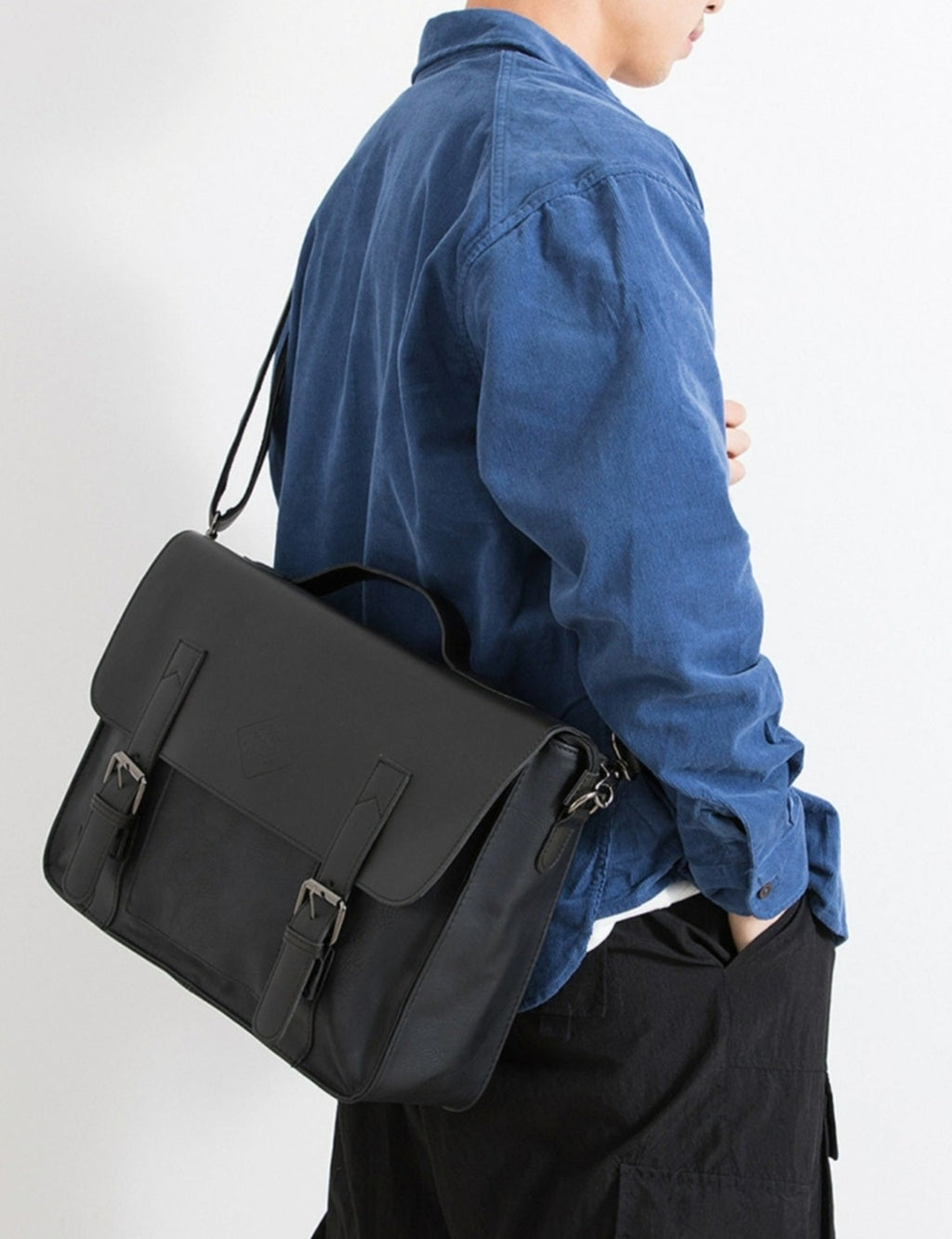 THREE-BOX Business/ Messenger Bag Classic Look Leather Shoulder Bag