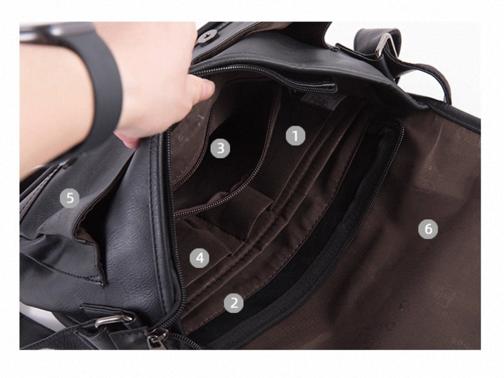 THREE-BOX Mini-Messenger / Cross-Body Bag Leather Shoulder Bag