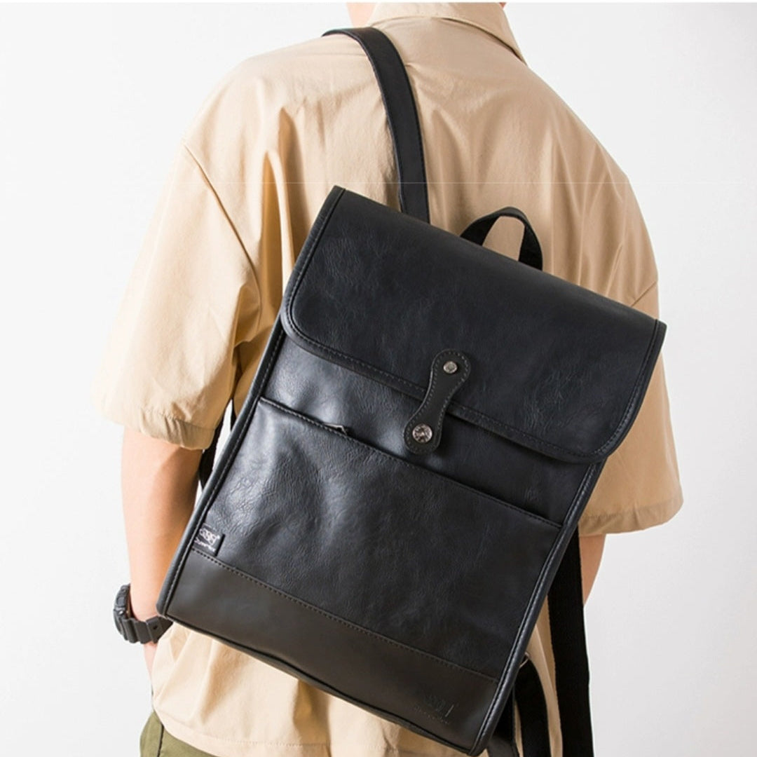 THREE-BOX Infinity Leather Backpack 14" Laptop Backpack
