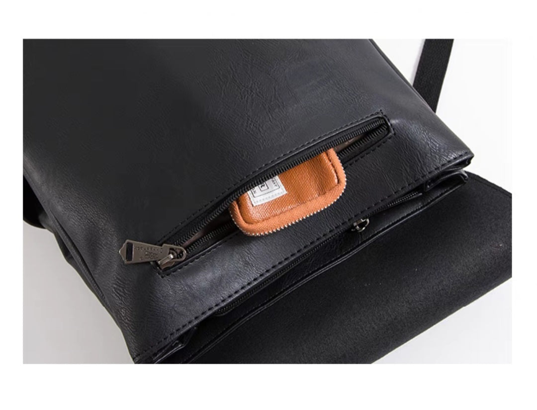 THREE-BOX Old-School Classic Chic Unisex Leather Backpack