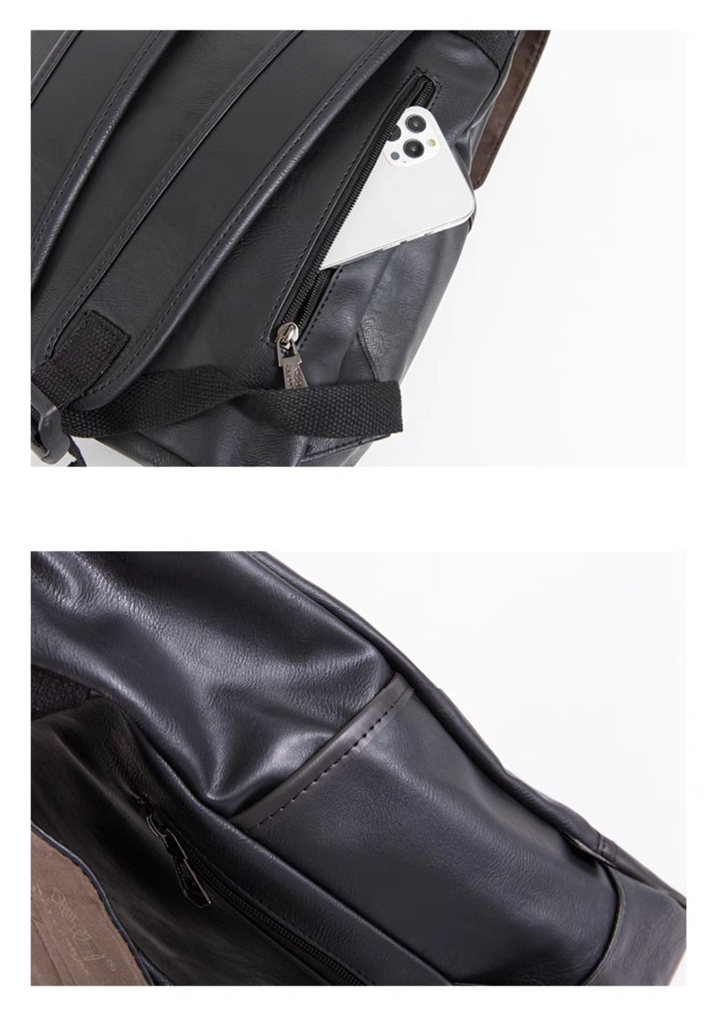 THREE-BOX Classic Chic Leather Backpack 14" Laptop Backpack