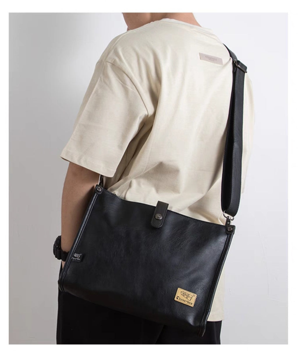 THREE-BOX Cross-body Bag Leather Shoulder Bag
