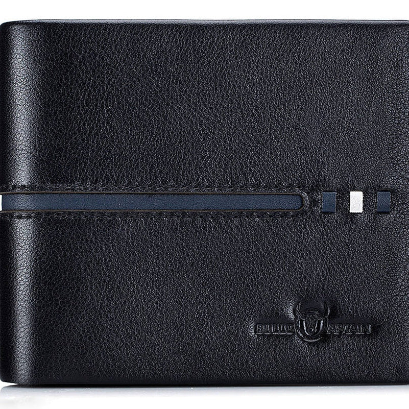 BULLCAPTAIN Bi-Fold Wallets Cowhide Genuine Leather Multi Credit Card Wallet