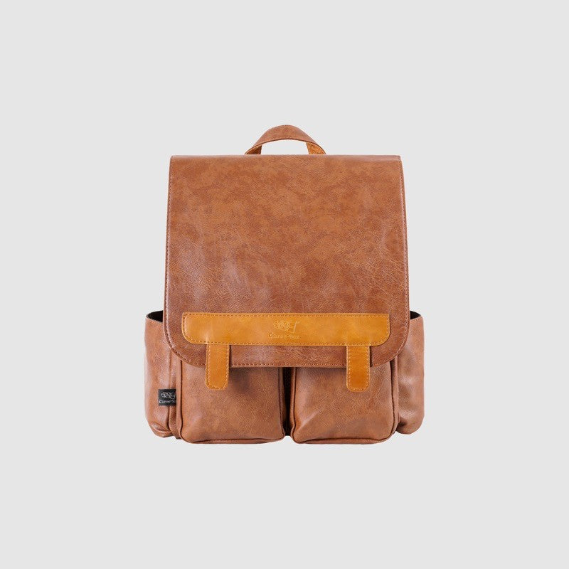 THREE-BOX Classic Chic Leather Backpack