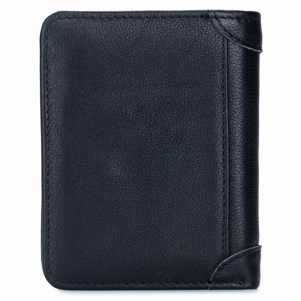BULLCAPTAIN Trifold Wallets Genuine Leather Multi Card Wallet
