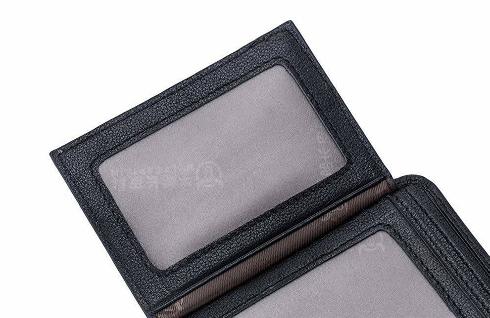 BULLCAPTAIN Trifold Wallets Genuine Leather Multi Card Wallet
