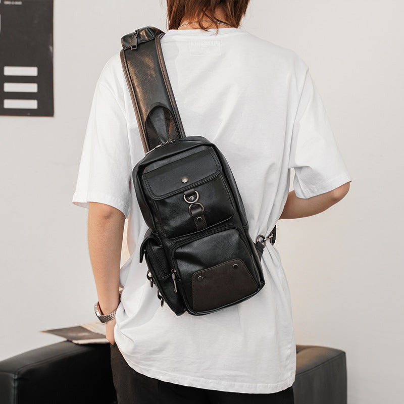 Leather Chest Bag Classic Cross-Body Shoulder Bag