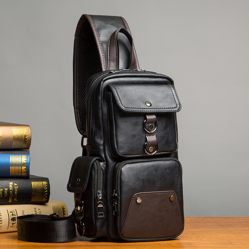 Leather Chest Bag Classic Cross-Body Shoulder Bag