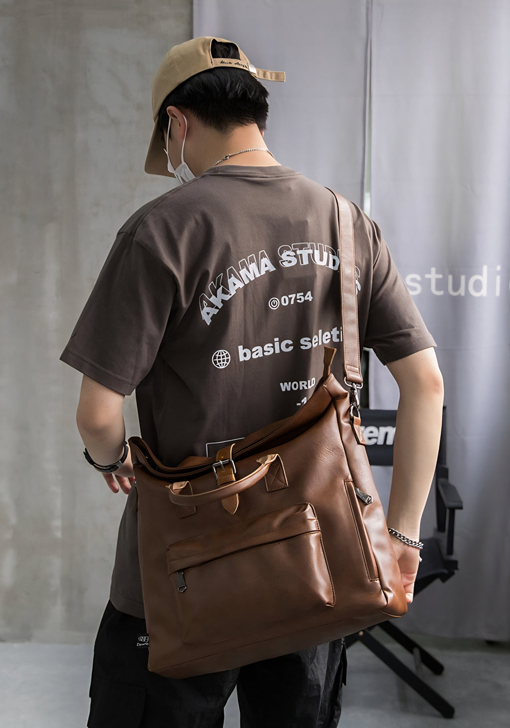 THREE-BOX 2-way Roll-Top Backpack / Shoulder Bag Casual Look