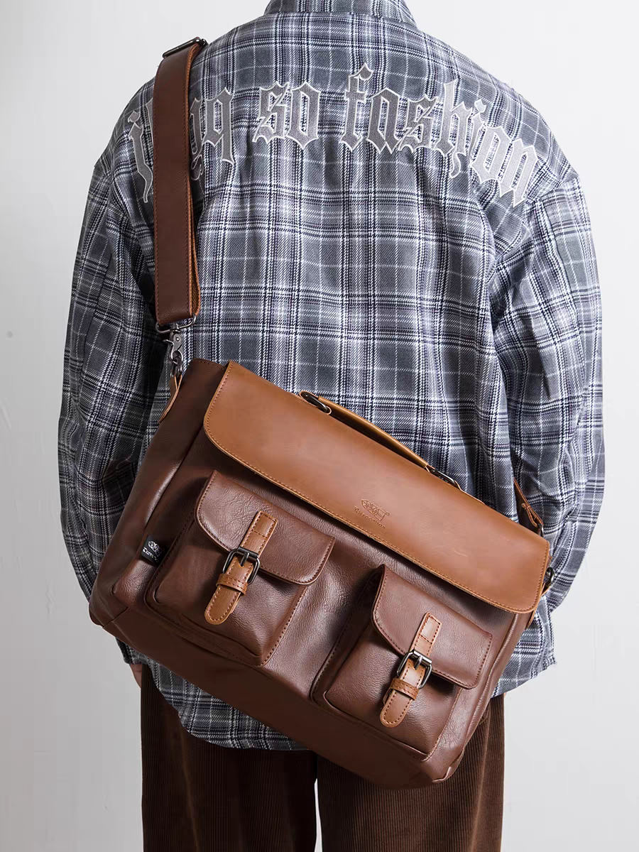 THREE-BOX Messenger Bag Classic Fashion Large Capacity Shoulder Bag