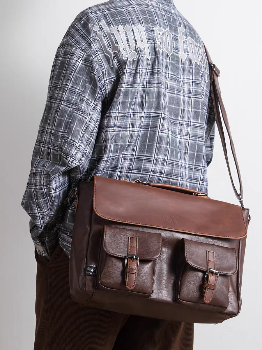 THREE-BOX Messenger Bag Classic Fashion Large Capacity Shoulder Bag