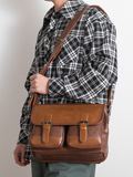THREE-BOX Mini-Messenger / Cross-Body Bag Leather Shoulder Bag