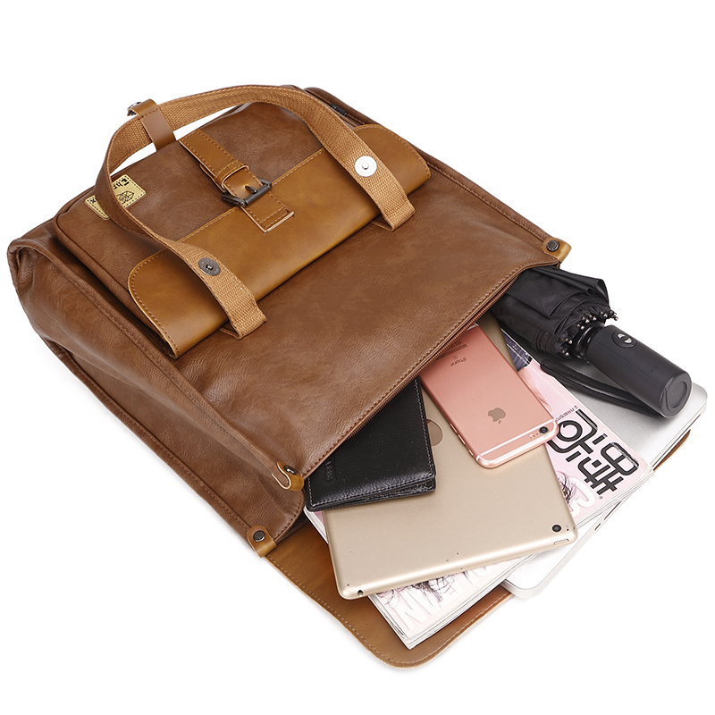 THREE-BOX Saudi Backpack Leather 14" Laptop Backpack