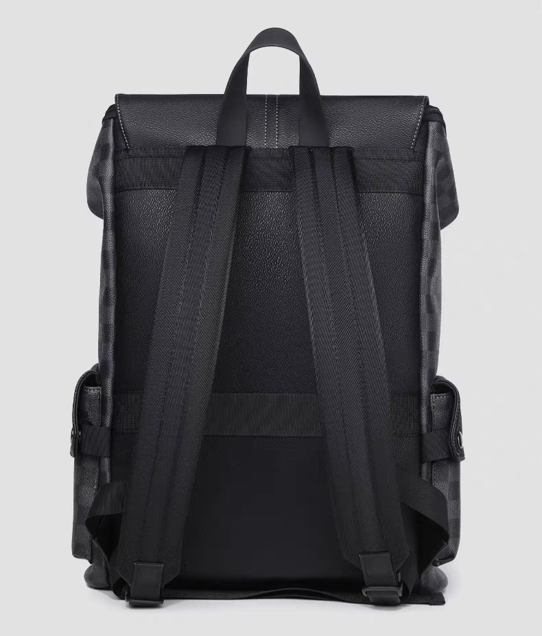 Damier 15.6" Backpack Leather Laptop Large Capacity Backpack